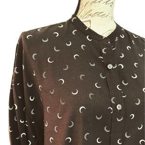 LEVI'S Moon Print Black Blouse Size L
